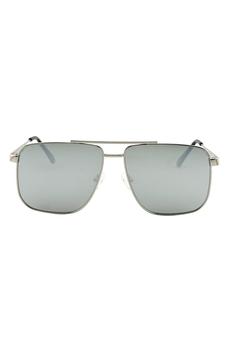 OTRA Sorrento Aviator Sunglasses, Main, color, Silver/ Silver Mirror