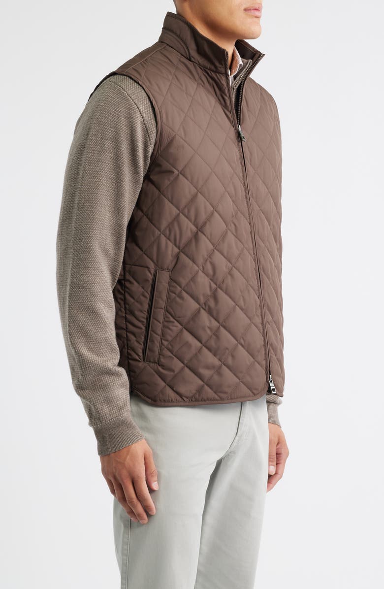 Peter Millar Essex Water Resistant Quilted Vest, Alternate, color, French Press