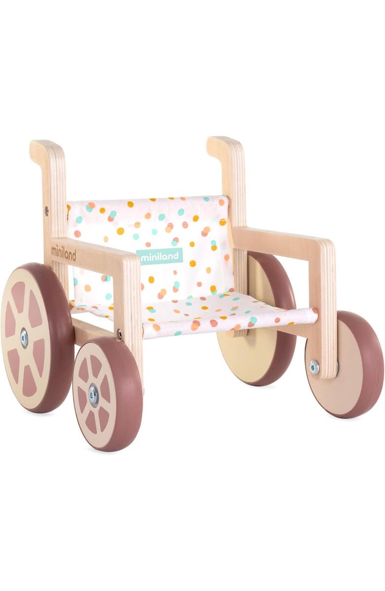 Miniland Wheelchair for Dolls up to 15", Main, color, Beige Multi