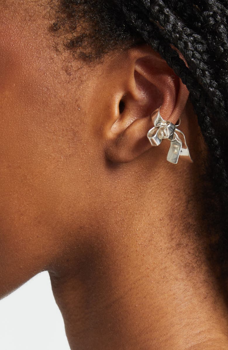 SHANA CAVE Tie Ear Cuff, Alternate, color, Silver