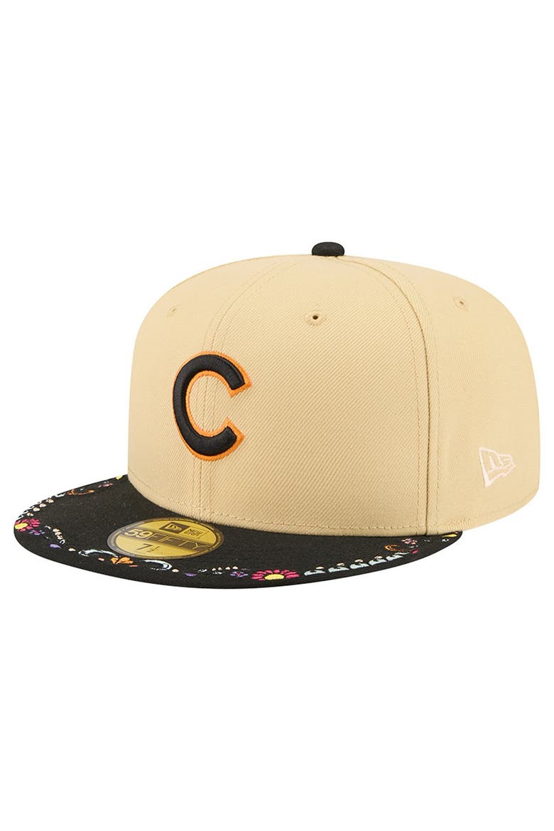 Men's New Era Light Beige Chicago Cubs Two-Tone Embroidered Visor 59FIFTY Fitted Hat, Main, color, Light Beige
