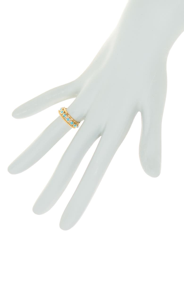 Adornia Set of 3 Imitation Turquoise Stackable Rings, Alternate, color,