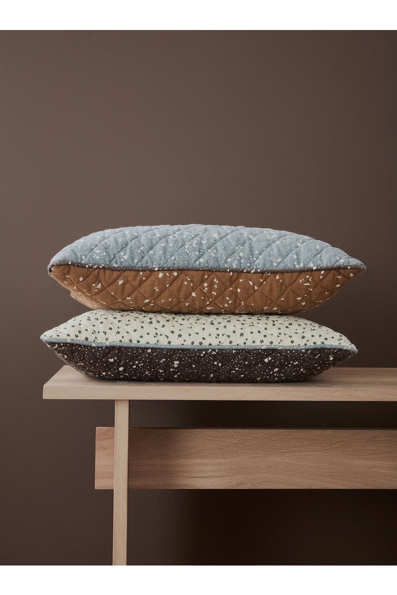Quilted Aya Cushion Cover, Alternate, color, Brown Off White