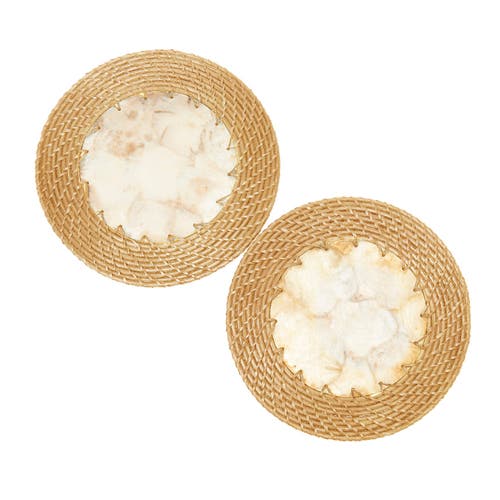 Kubo Capiz Shell Placemats With Natural Rattan