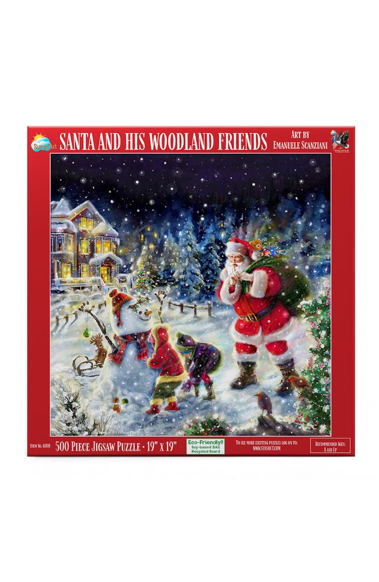 Sunsout Santa and his Woodland Friends 500 piece Jigsaw Puzzle for Adults, Alternate, color, Multicolor
