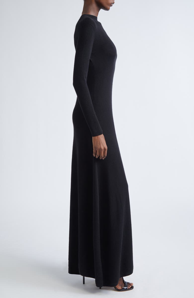 TOM FORD Long Sleeve Cashmere & Silk Blend Midi Sweater Dress, Alternate, color, Lb999 Black