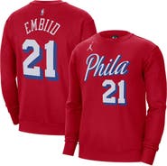 Jordan Brand Men's Jordan Brand Joel Embiid Red Philadelphia 76ers Statement Name & Number Pullover Sweatshirt