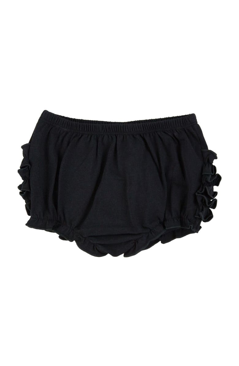 RuffleButts Baby/Toddler Knit RuffleButt Bloomer, Alternate, color, Black