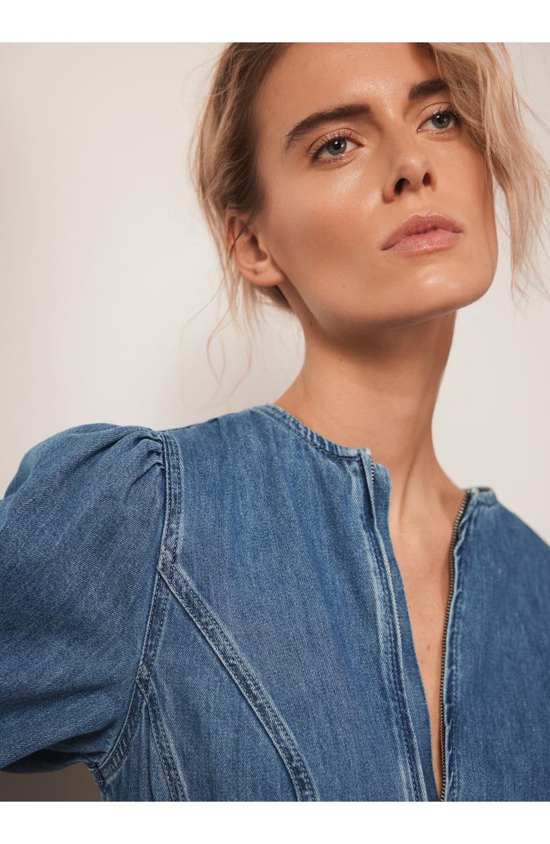 MINT VELVET Denim Zip Midi Dress, Alternate, color, Blue