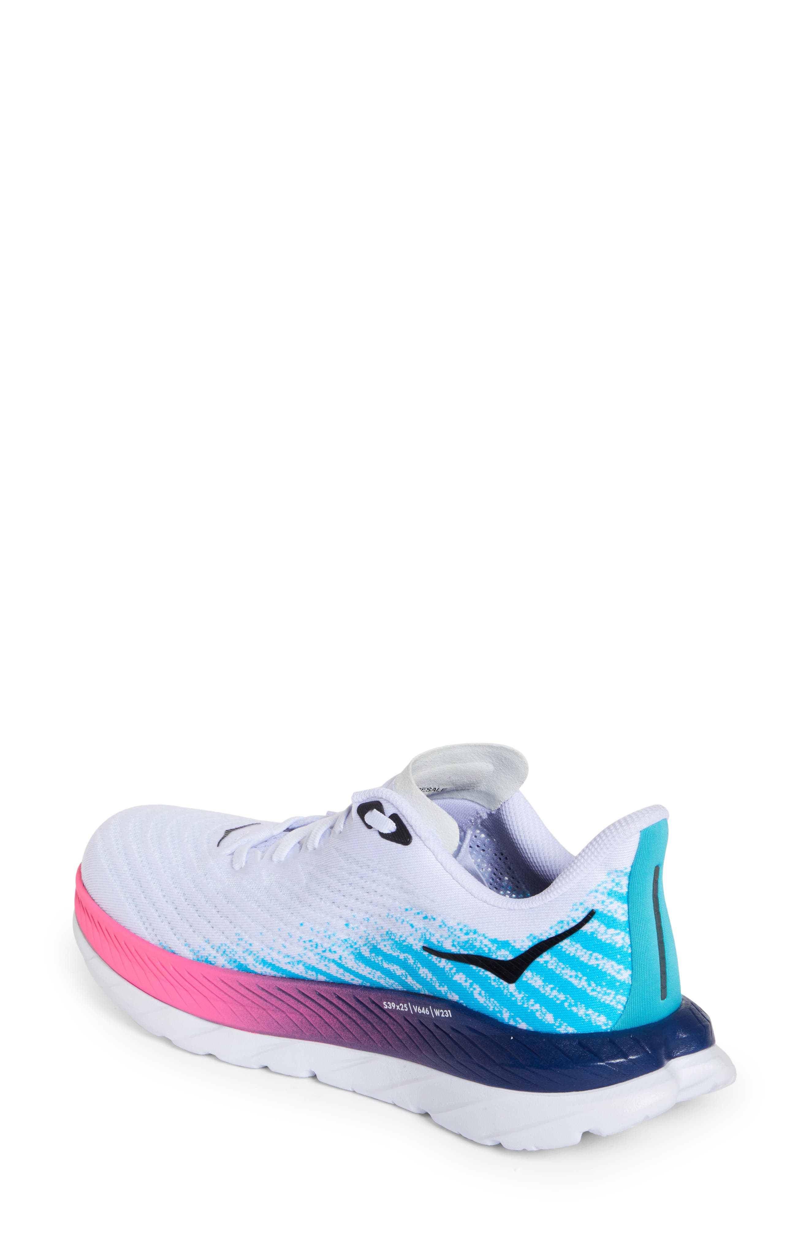 HOKA Mach 5 Running Shoe, Alternate, color, White / Scuba Blue