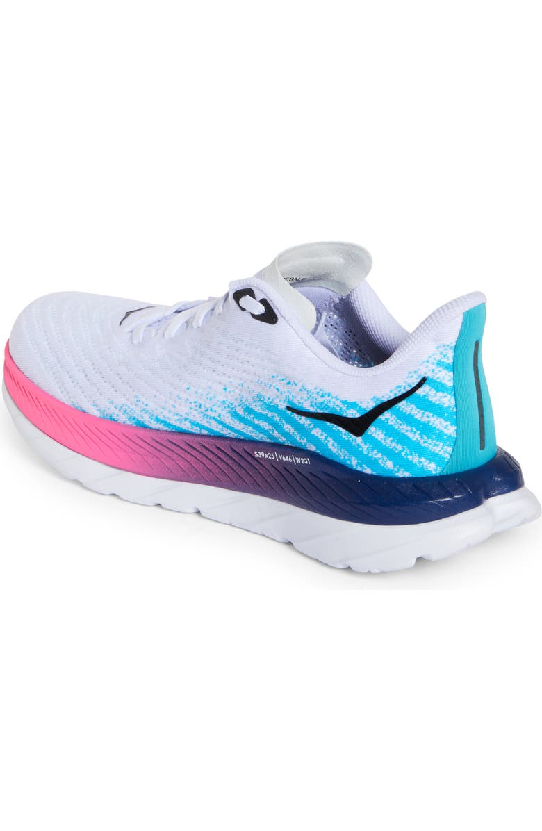 HOKA Mach 5 Running Shoe, Alternate, color, White / Scuba Blue