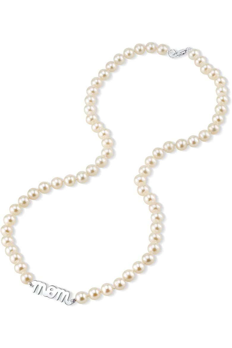 6.0-6.5mm White Freshwater Cultured Pearl Mom Necklace, Main, color, White Pearls
