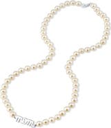 The Pearl Source 6.0-6.5mm White Freshwater Cultured Pearl Mom Necklace