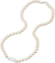 The Pearl Source 6.0-6.5mm White Freshwater Cultured Pearl Mom Necklace