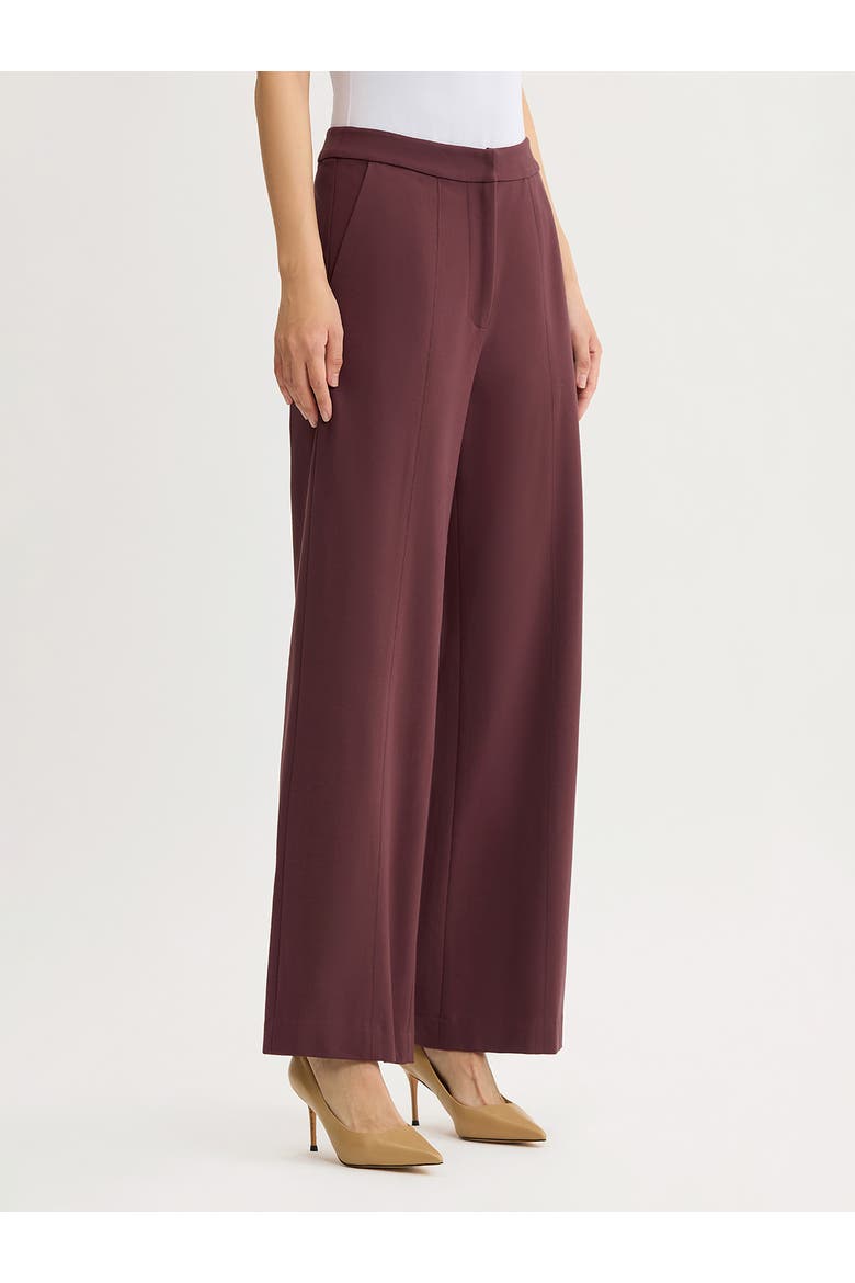 Naomi Wide Leg LuxeStretch Ponte Pant, Alternate, color, Mahogany