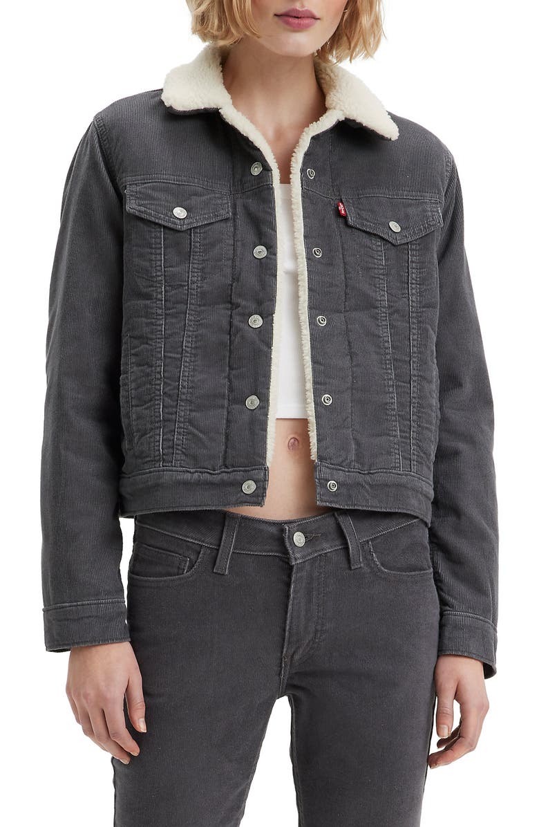 Levi's<sup>®</sup> Faux Shearling Lined Trucker Jacket, Main, color,