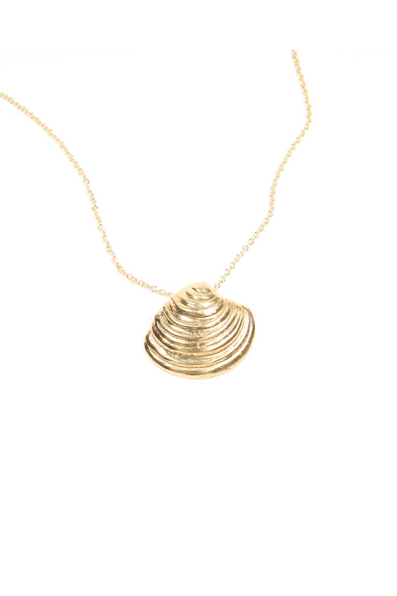 La Plage Necklace, Main, color, Brass