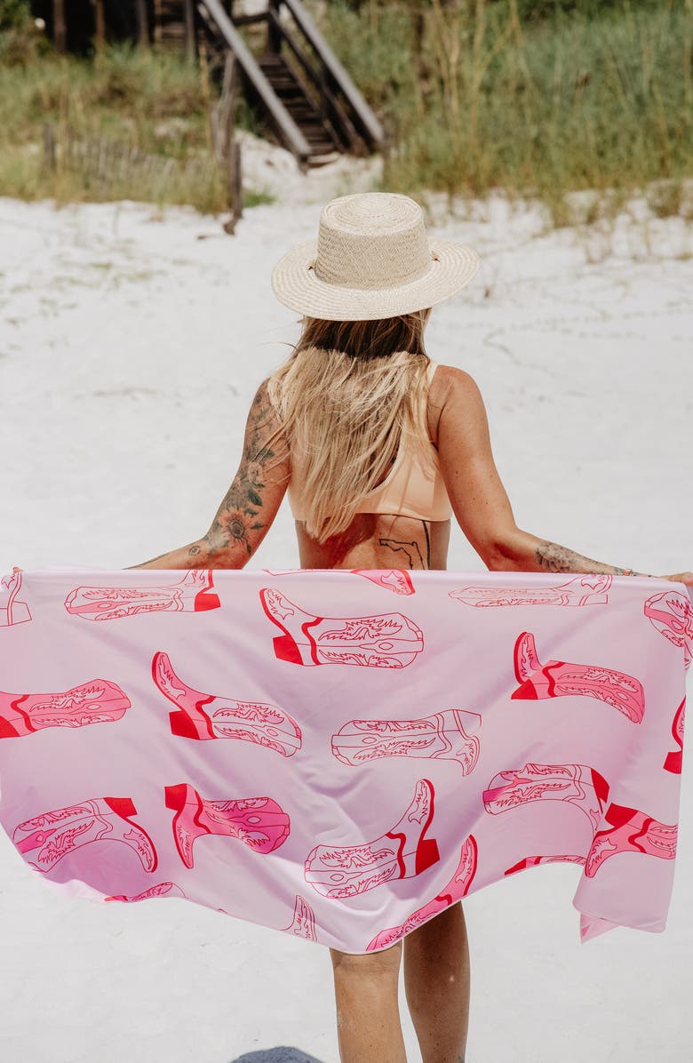 Katydid Boots & Stars Quick Dry Beach Towel, Alternate, color,