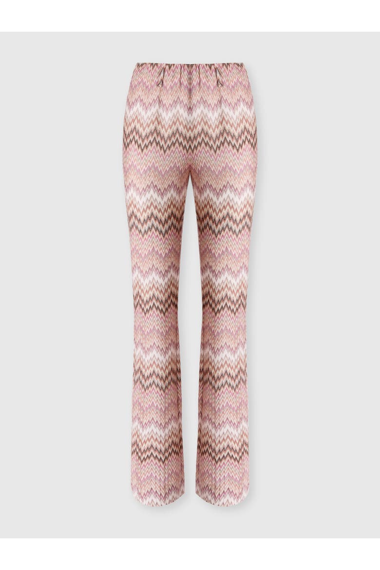 Snake Motif Viscose Flare Trousers, Main, color, Pink & Multicoloured