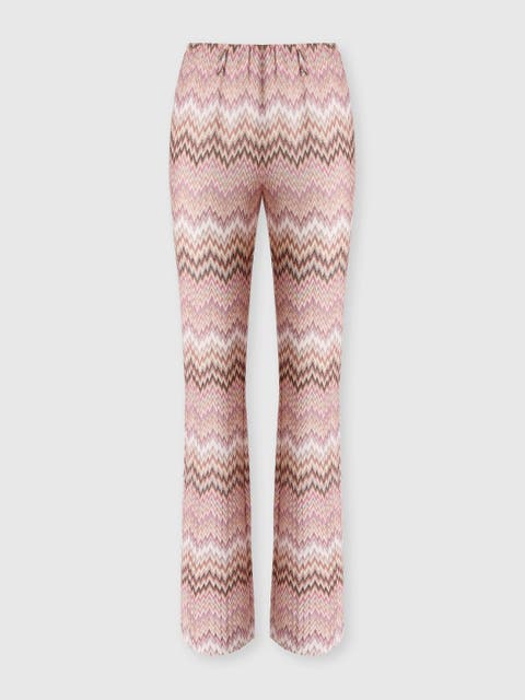 Snake Motif Viscose Flare Trousers