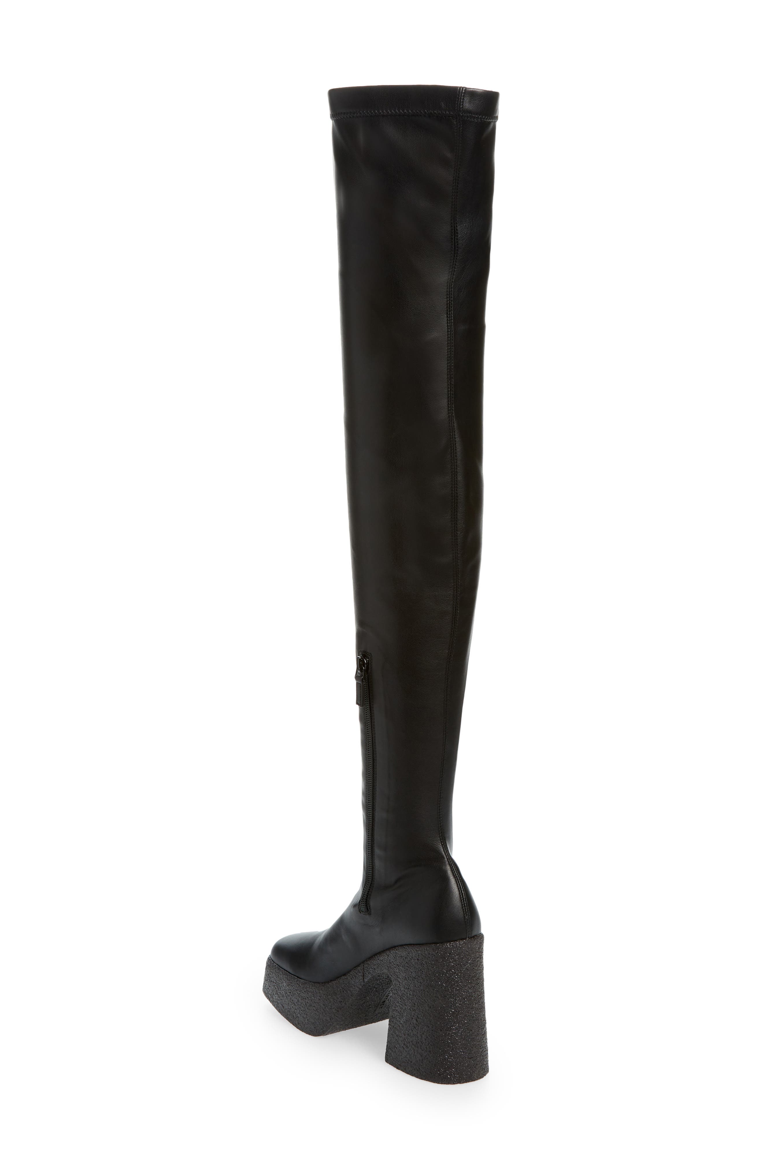 Stella McCartney Skyla Square Toe Platform Over the Knee Boot, Alternate, color, 