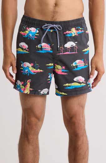 Party Pants Print Swim Trunks