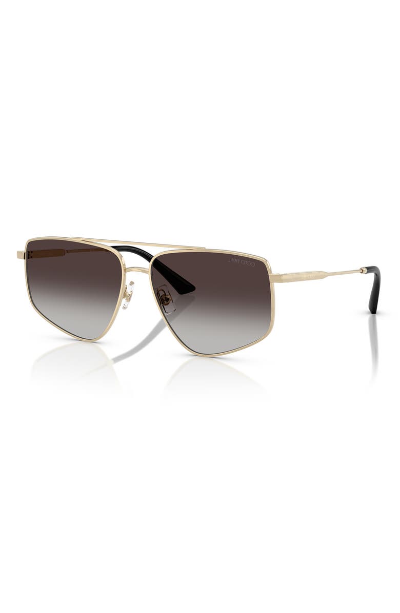 Jimmy Choo 58mm Pilot Sunglasses, Alternate, color, Grey Flash