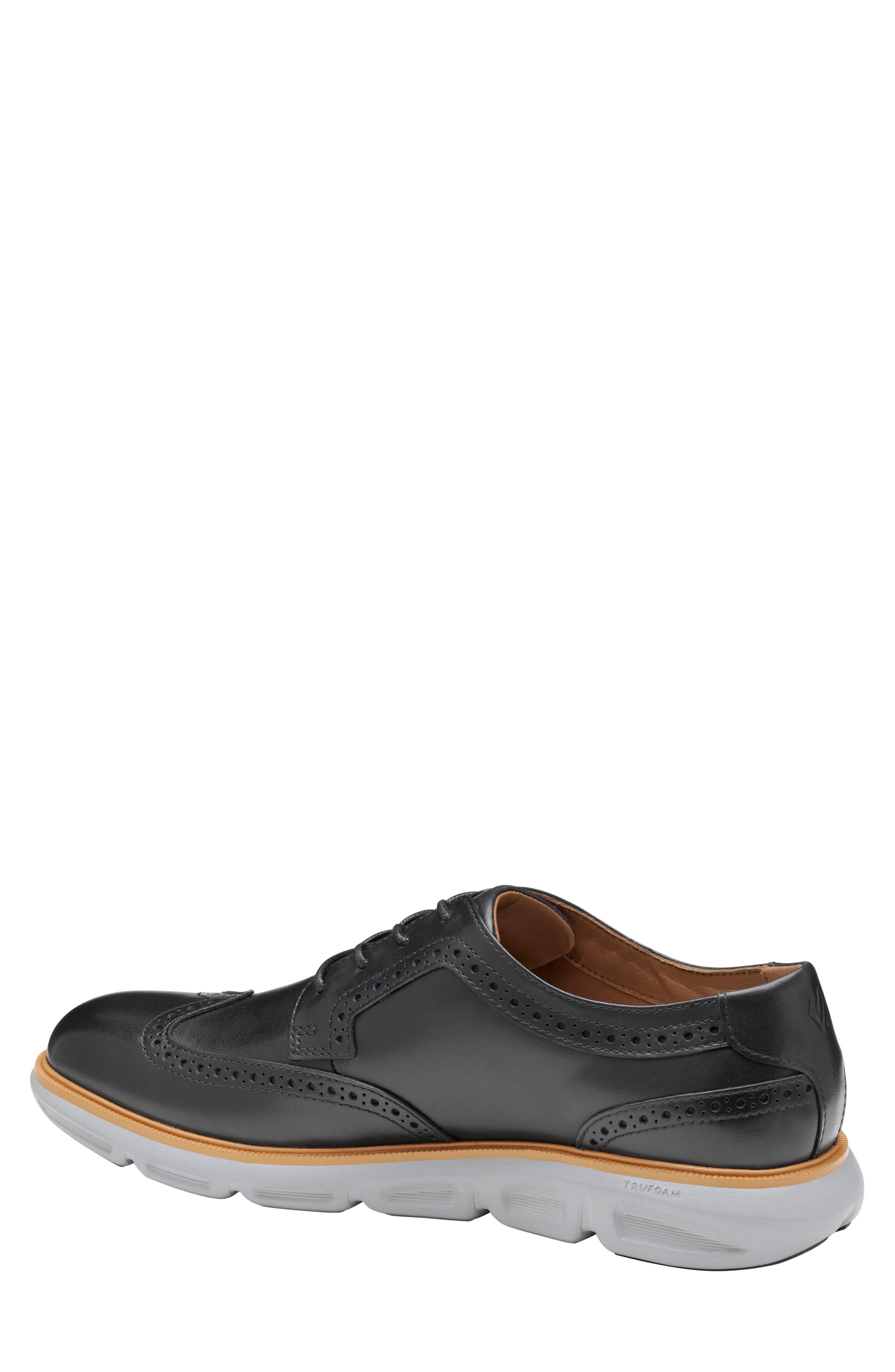 Johnston & Murphy Larkin Wingtip Derby, Alternate, color, Black Italian Calfskin