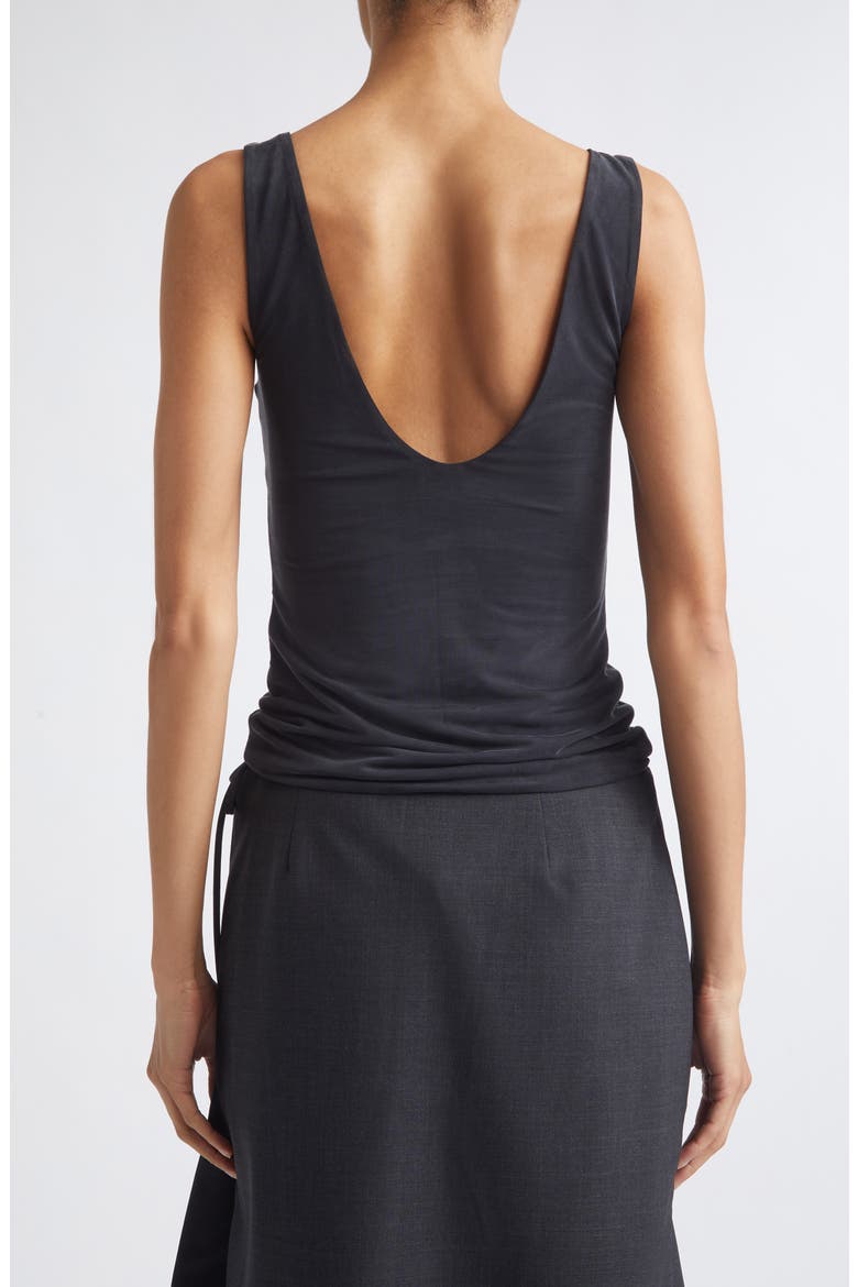 Cupro Jersey Low Scoop Top, Alternate, color, BLACK