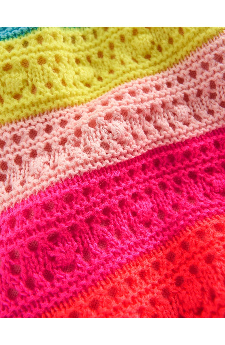 Mini Boden Kids' Pointelle Knit Shorts, Alternate, color, Neon Multi Stripe