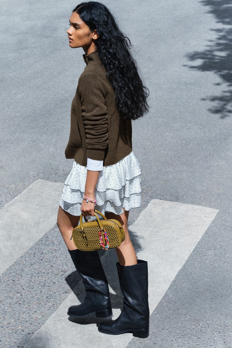 Bouclé-Knit Cardigan, Alternate, color, Dark khaki green