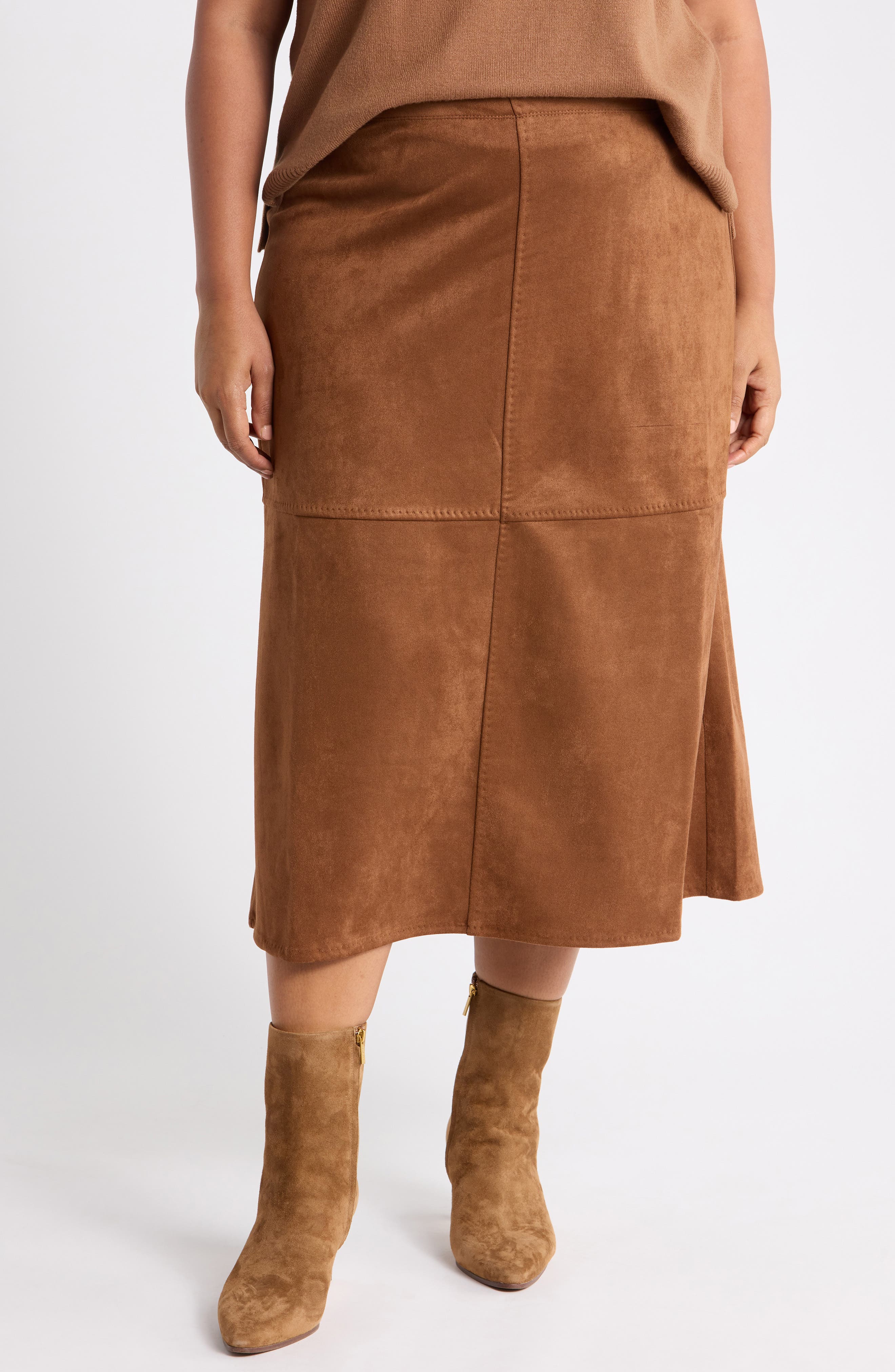 A-Line Faux Suede Skirt