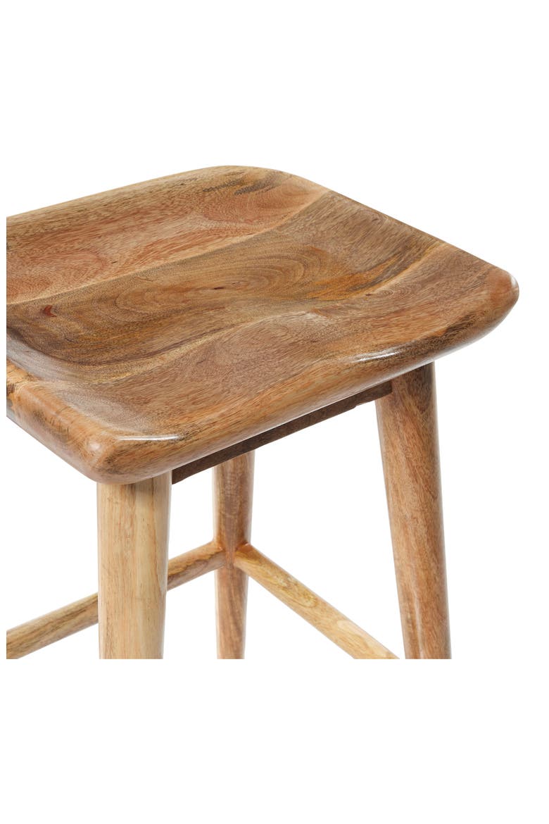 Brown Wood Counter Stool with Footrest, Alternate, color, BROWN