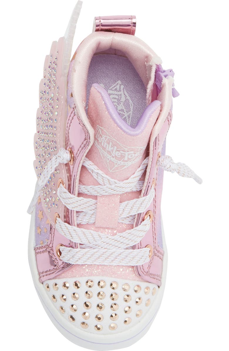 SKECHERS Kids' Twi-Lites 2.0 Light Up High Top Sneaker, Alternate, color, Light Pink