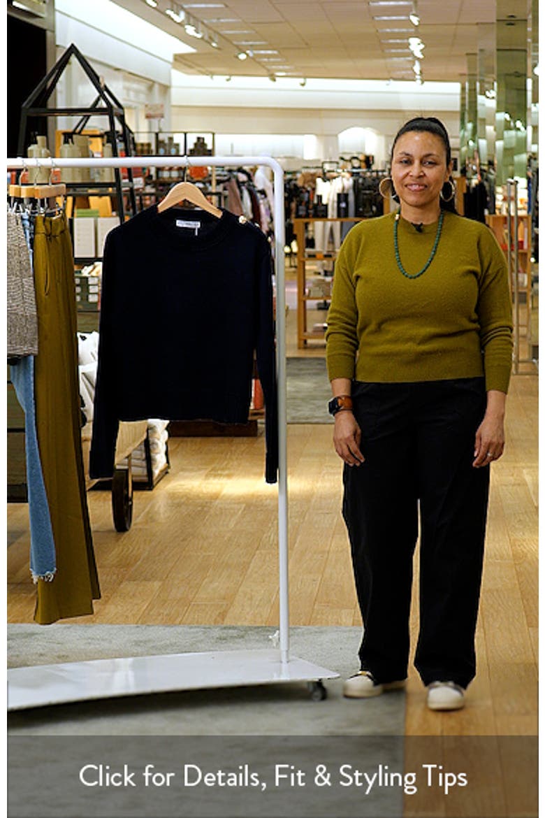 Button Shoulder Mock Neck Sweater video
