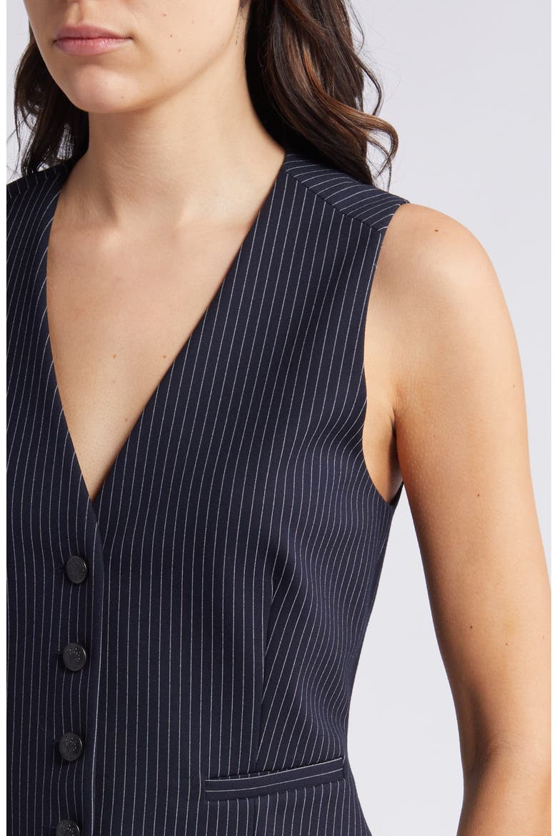 Priya Stripe Ponte Knit Vest, Alternate, color, NAVY STRIPE
