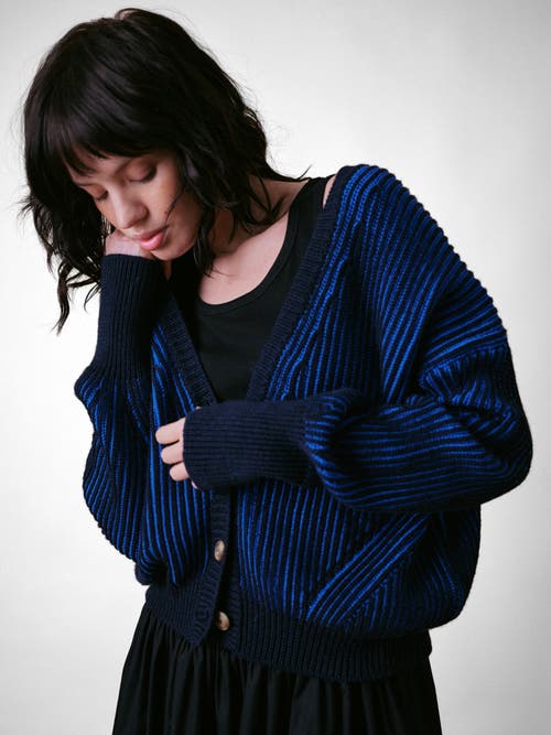 Cape Cove Aster Italian Merino Cardigan In Blue