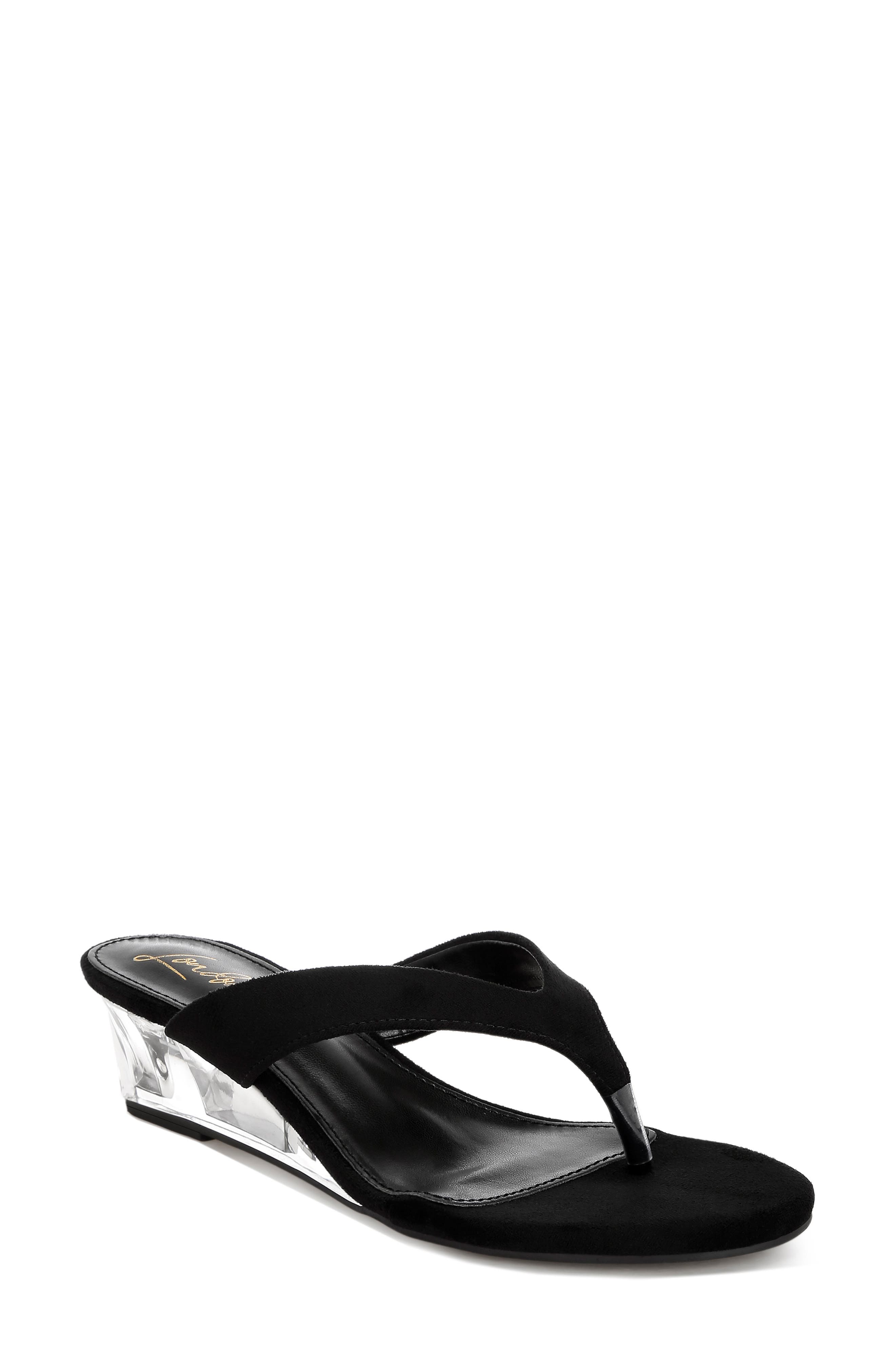 Zabila Wedge Heel Sandal, Main, color, BLACK SUEDE