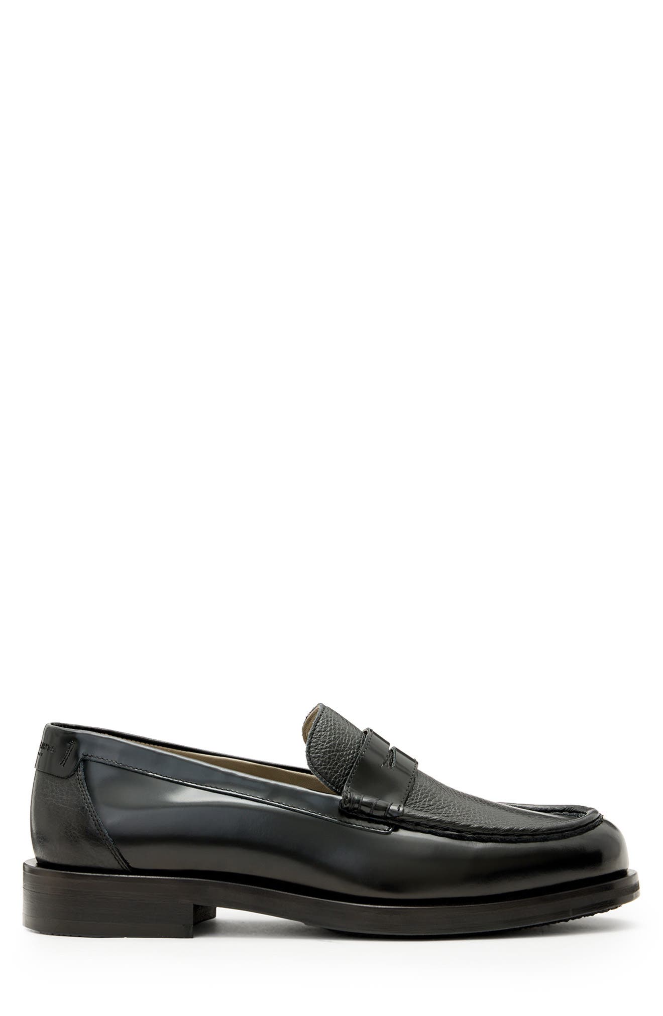 AllSaints Bloom Penny Loafer, Alternate, color, Black