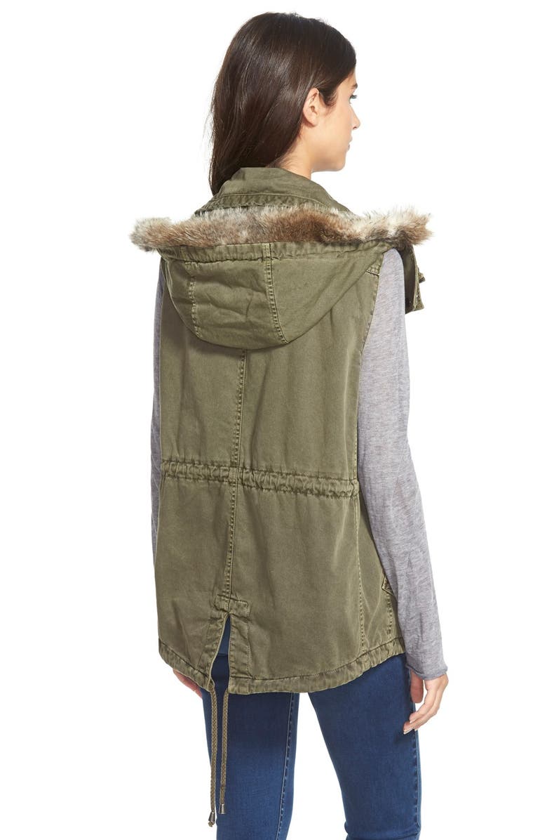 Velvet by Graham & Spencer Faux Fur Army Vest, Alternate, color,