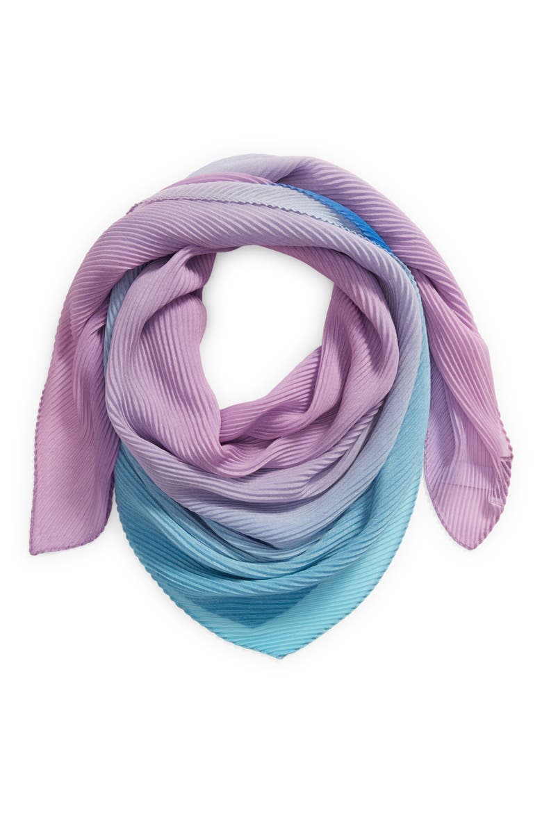 Pleated Square Scarf, Alternate, color, PURPLE DIFFUSED COLOR
