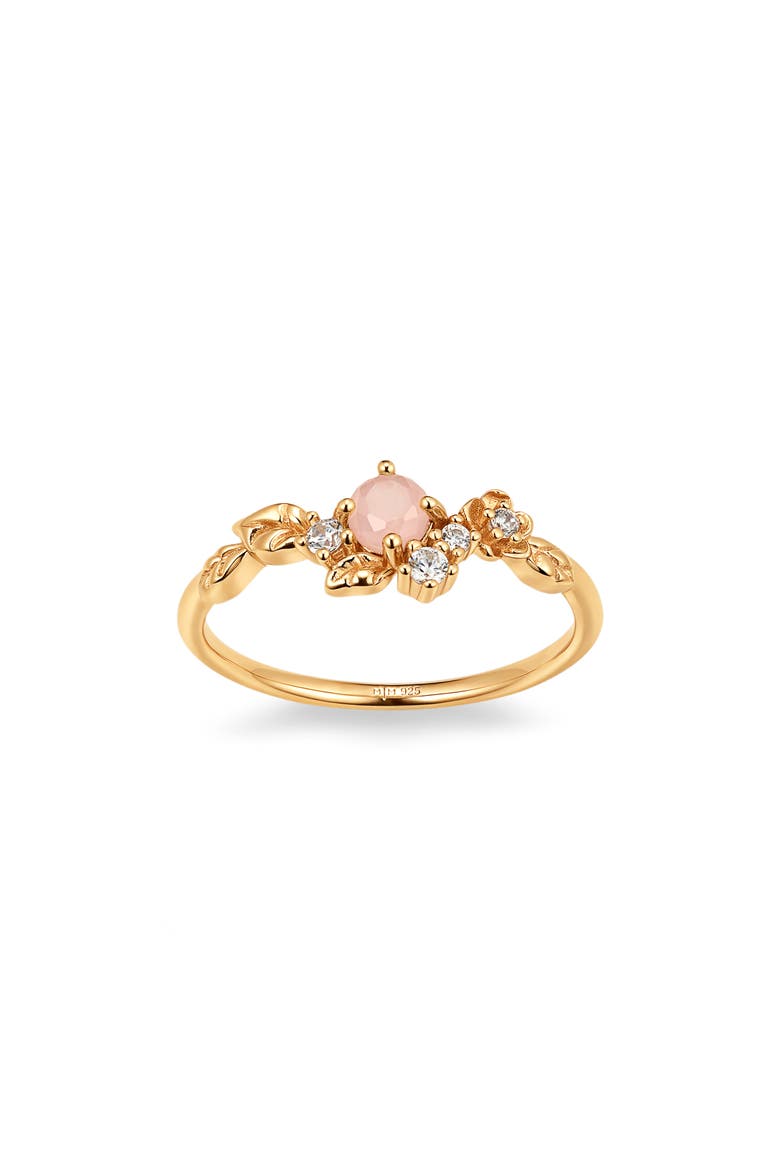 Lumi Flora Ring, Main, color, GOLD VERMEIL / ROSE QUARTZ