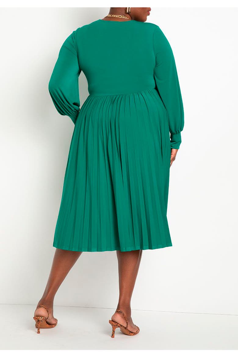 Knot Front Pleated Skirt Dress, Alternate, color, VIOLET INDIGO