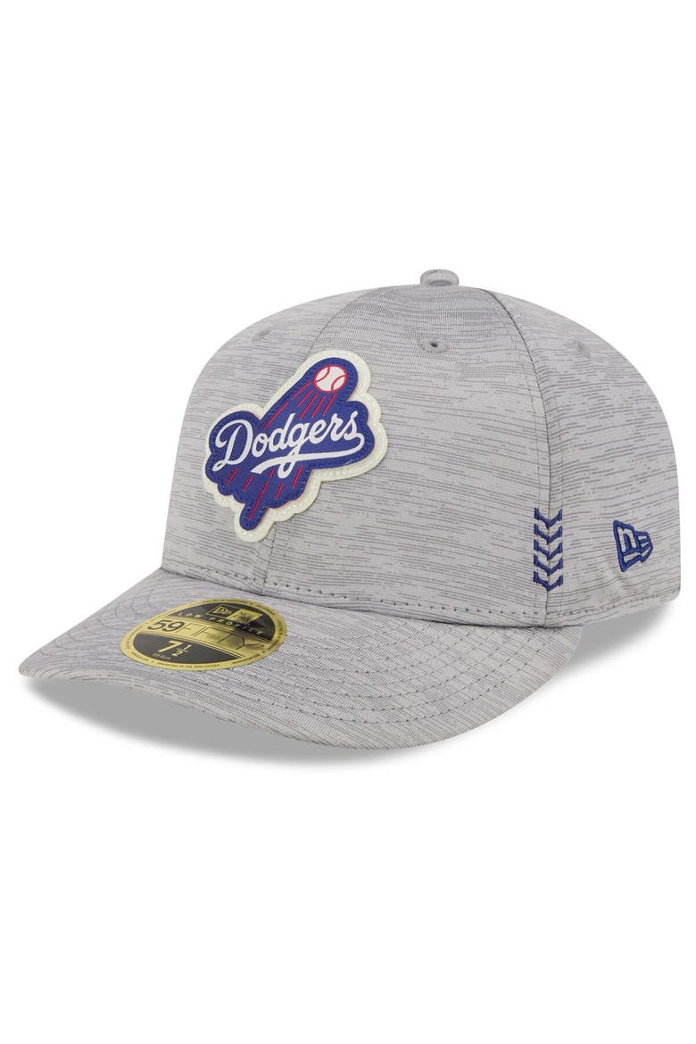 Men's New Era  Gray Los Angeles Dodgers 2024 Clubhouse Low Profile 59FIFTY Fitted Hat, Alternate, color, Heather Gray