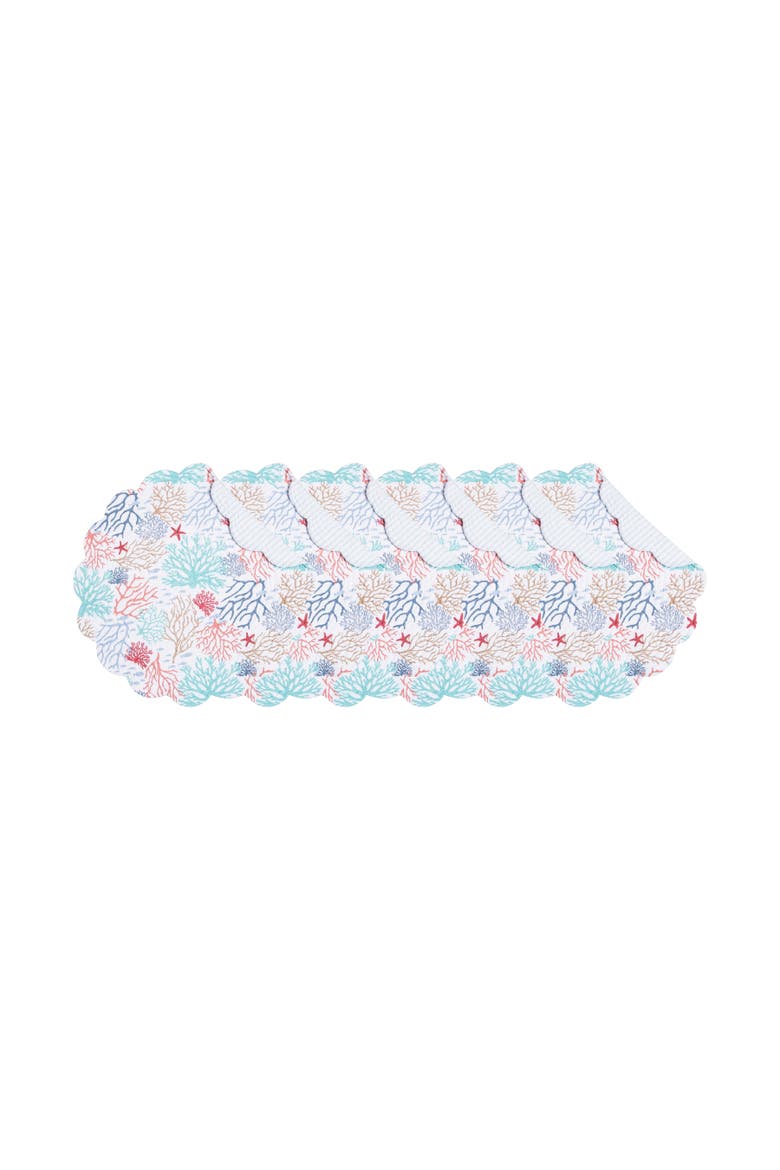 Coral Cove Placemat Collection Sets of 6, Main, color, Blue