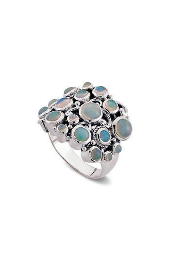 Samuel B. Silver 1.70 Ct. Tw. Opal Cluster Ring In Opal
