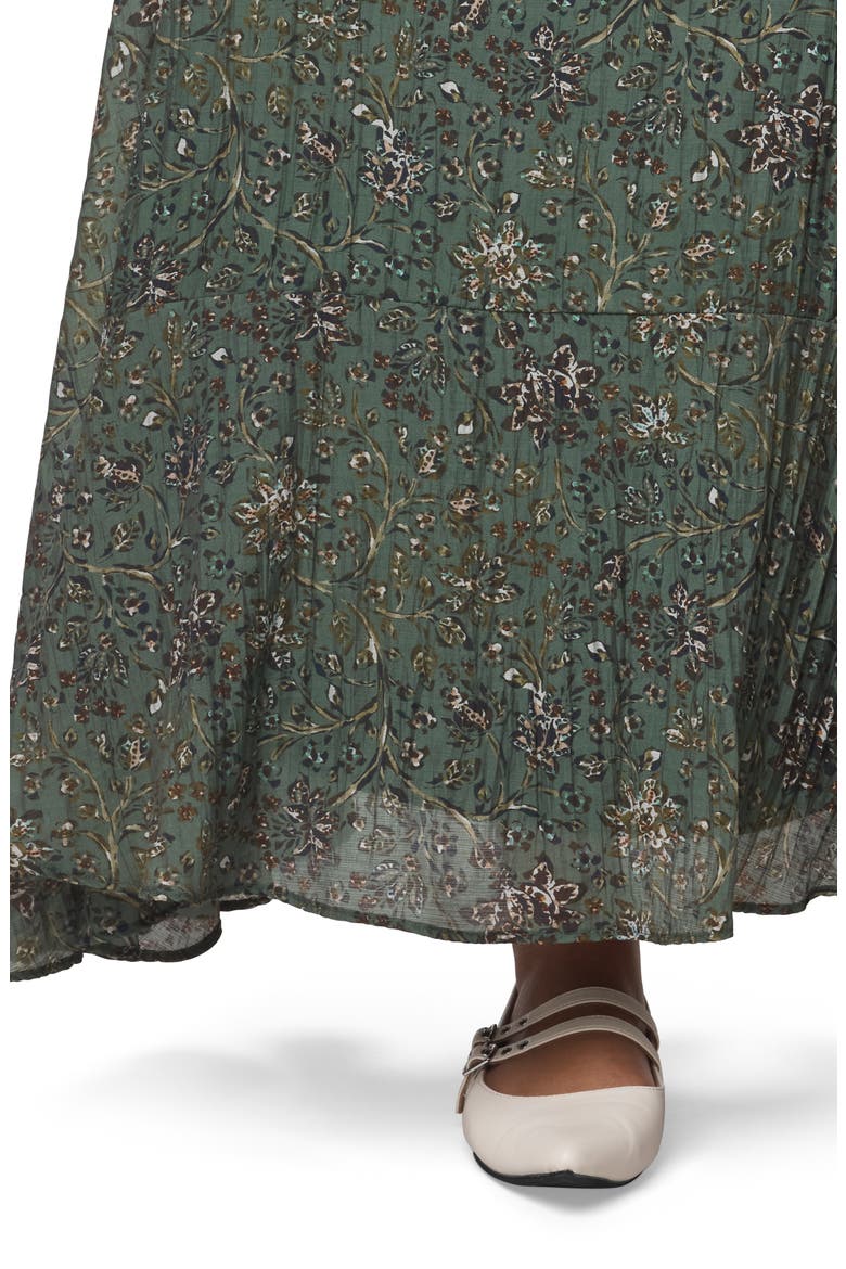 Versailles Floral Tiered Maxi Skirt, Alternate, color, VINE FLRL PRINT