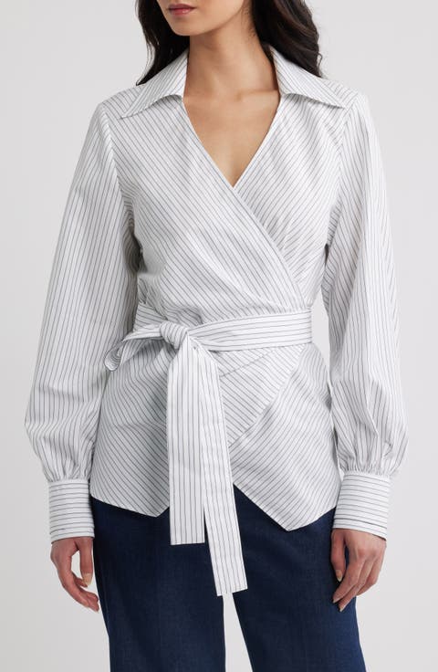 Bekania Stripe Cotton Wrap Top