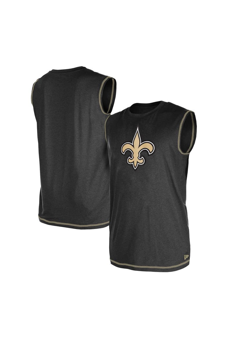 Men's New Era Black New Orleans Saints Tank Top, Alternate, color, Black