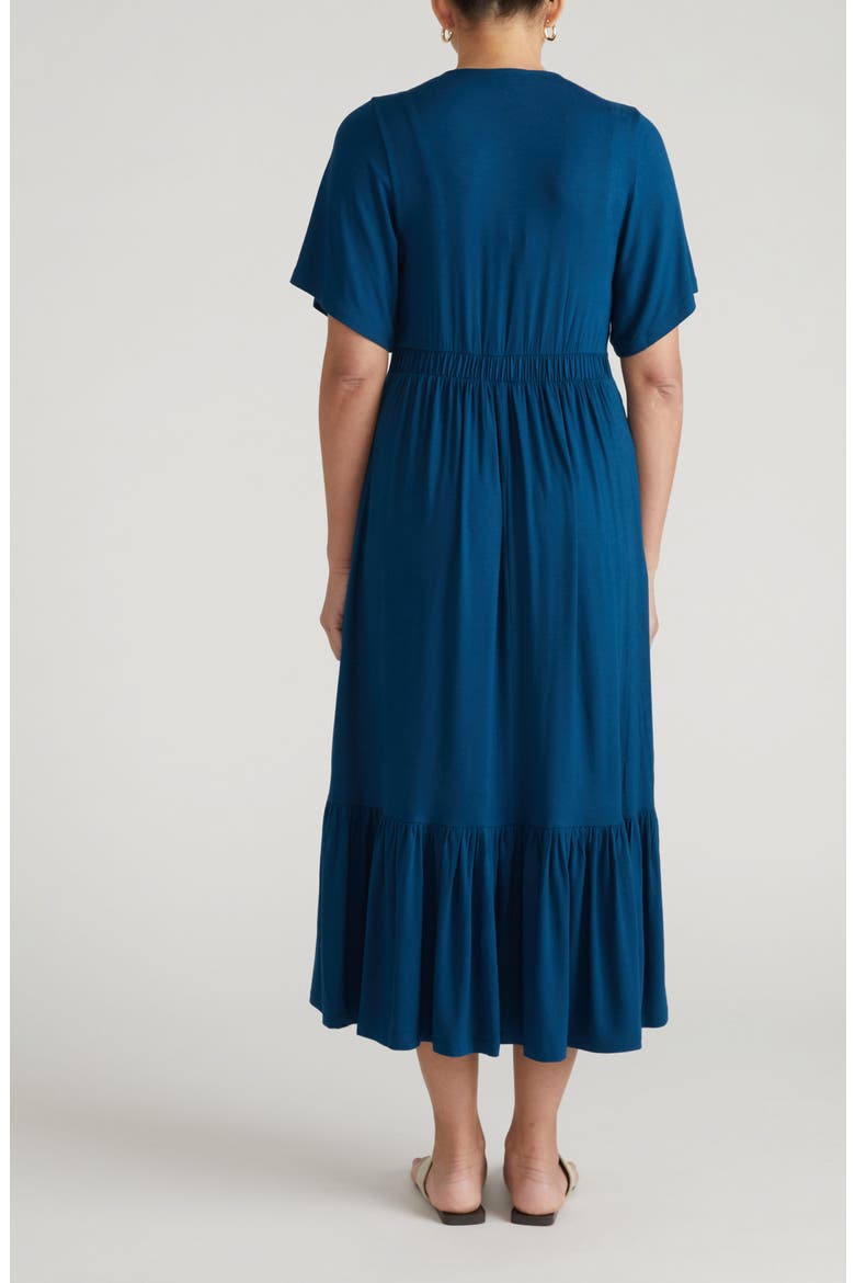 Ravello Liquid Jersey Midi Dress, Alternate, color, BLUE TEAL